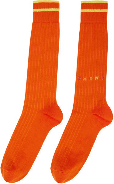 Sukat Marni Marni Ribbed Knit Socks Oranssi | SKZC0110Q0 UFC143, 1