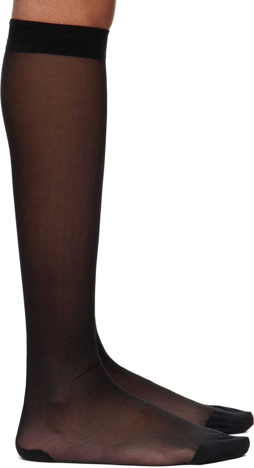 Sukat Dolce & Gabbana Dolce&Gabbana Three-Pack Logo Nylon Knee-High Socks Musta | O4A44T ON02S