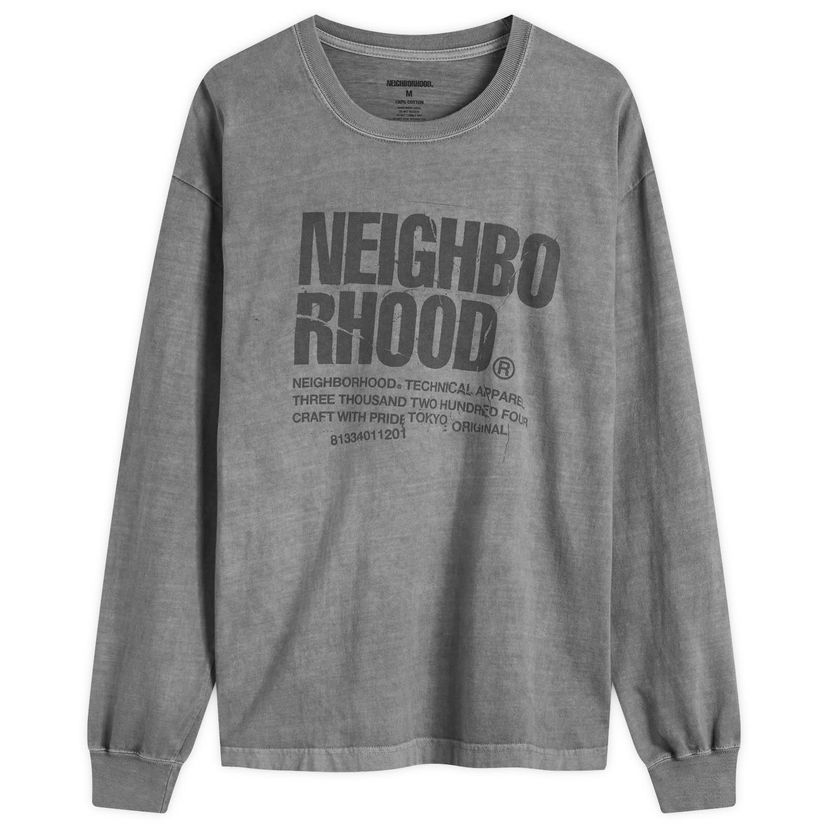 T-paita Neighborhood LS-11 Graphic Long Sleeve T-Shirt Harmaa | 242PCNH-LT11-GRY
