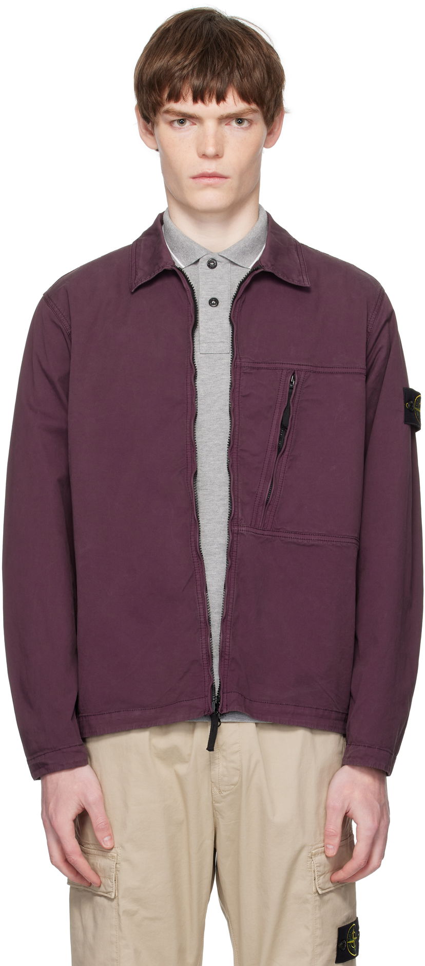 Takki Stone Island Supima Cotton Twill Stretch-TC Jacket Burgundia | K2S15 1200003 S0010