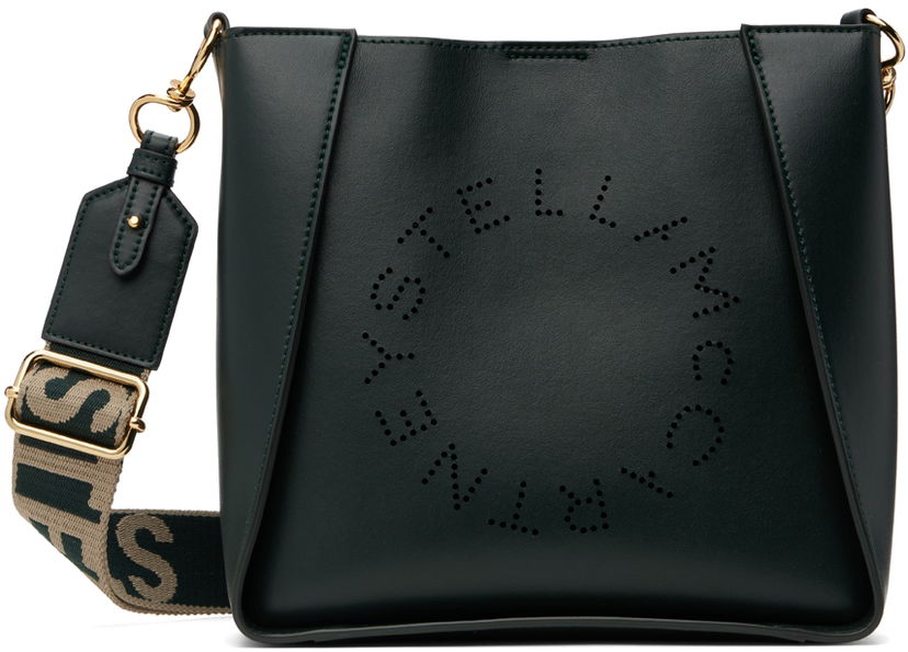 Kangaskassi Stella McCartney Stella McCartney Logo Crossbody Bag Vihreä | 700073W8542
