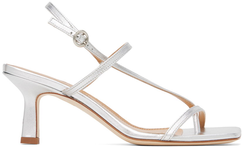 Asusteet Aeyde Aeyde Elise Heeled Sandals Metallinen | A11-HS-ASTS65CI-0121-920-007