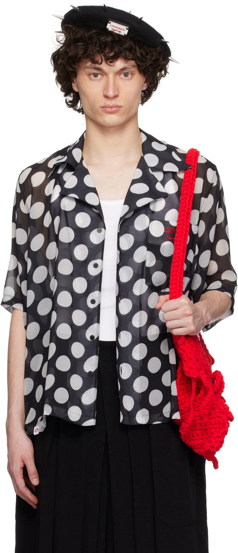 Paita Charles Jeffrey Loverboy Charles Jeffrey LOVERBOY Polka Dot Shirt Musta | 54070201