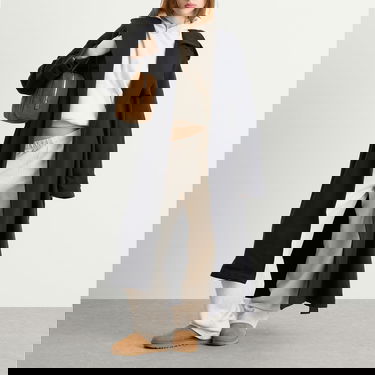 Trenssitakki SKIMS Boyfriend Fleece Trench Coat Musta | LS-LST-8018W-ONX, 4