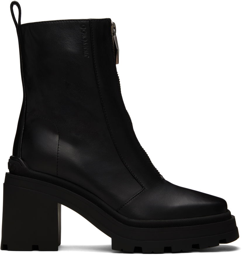 Kengänhoito Jimmy Choo Jimmy Choo Eugenie 80 Leather Boots Musta | EUGENIE 80 SQM