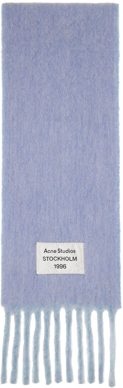 Huivi Acne Studios Blue & Purple Logo Label Fringed Scarf Sininen | CA0343-
