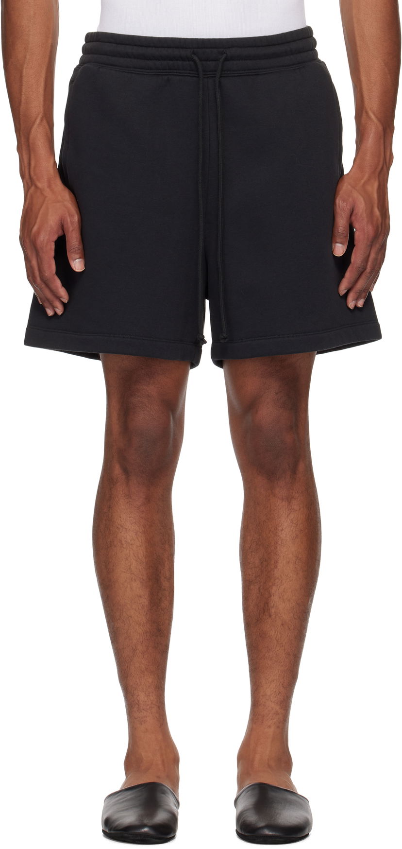 Shortsit SKIMS SKIMS Cotton Fleece Relaxed Shorts Musta | BO-SHO-5340M