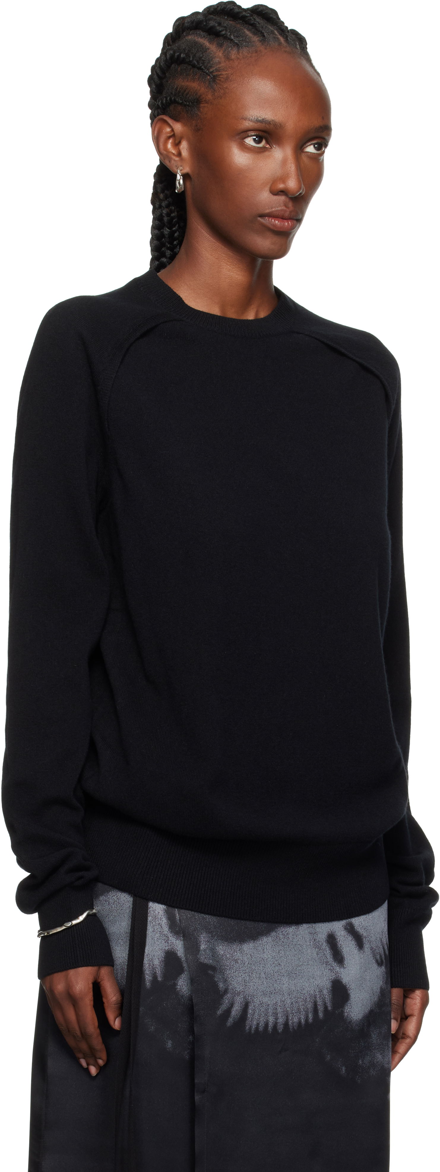 Villapaita Ann Demeulemeester Ann Demeulemeester Ulu Cut-Out Sweater Musta | CO02-W-KN01-FA147-099, 1