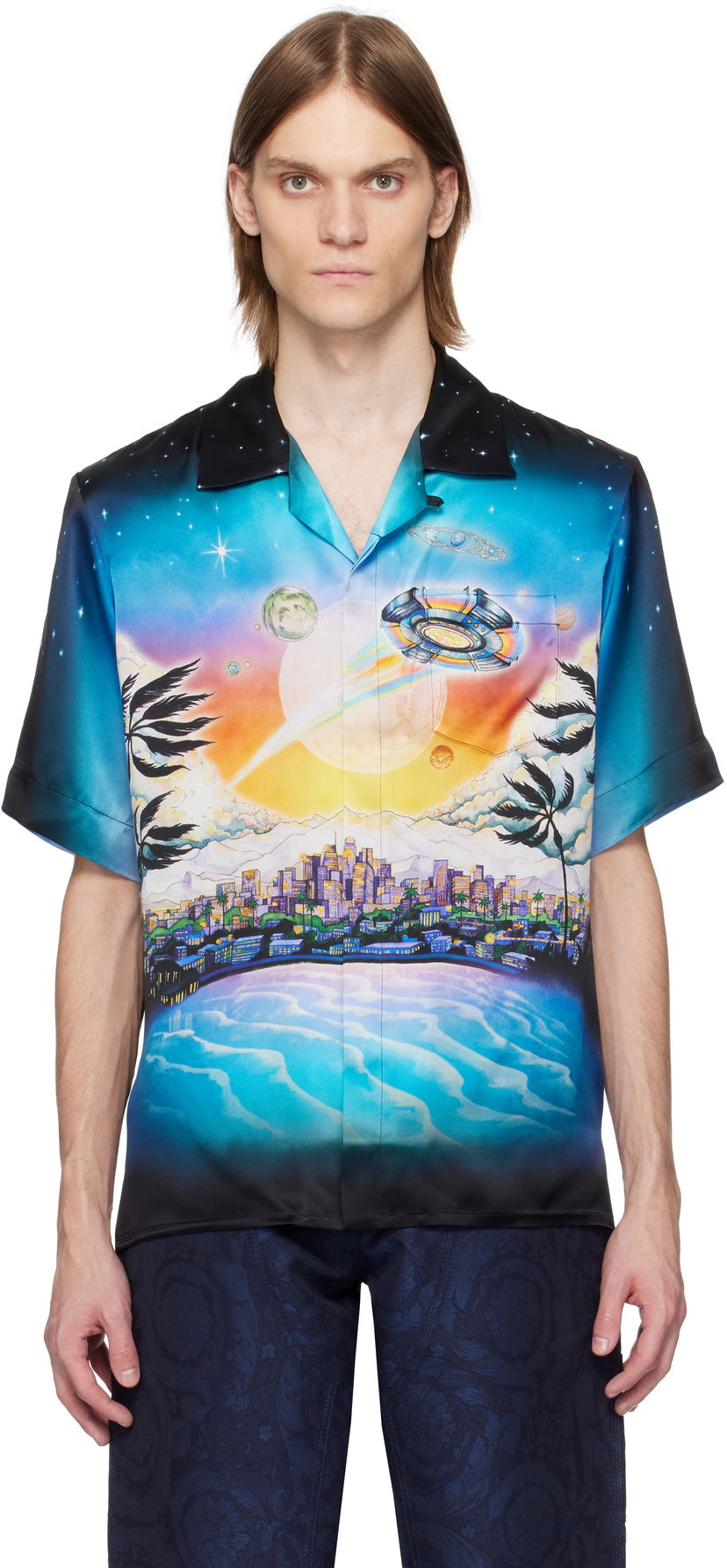 Paita Casablanca Casablanca 'La Prémonition' Print Silk Shirt Monivärinen | U-MS25-SH-003-04