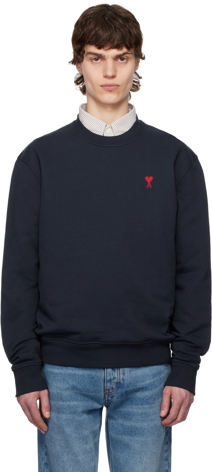 Villapaita AMI AMI Paris Ami de Coeur Sweatshirt Tummansininen | BFUSW035.730