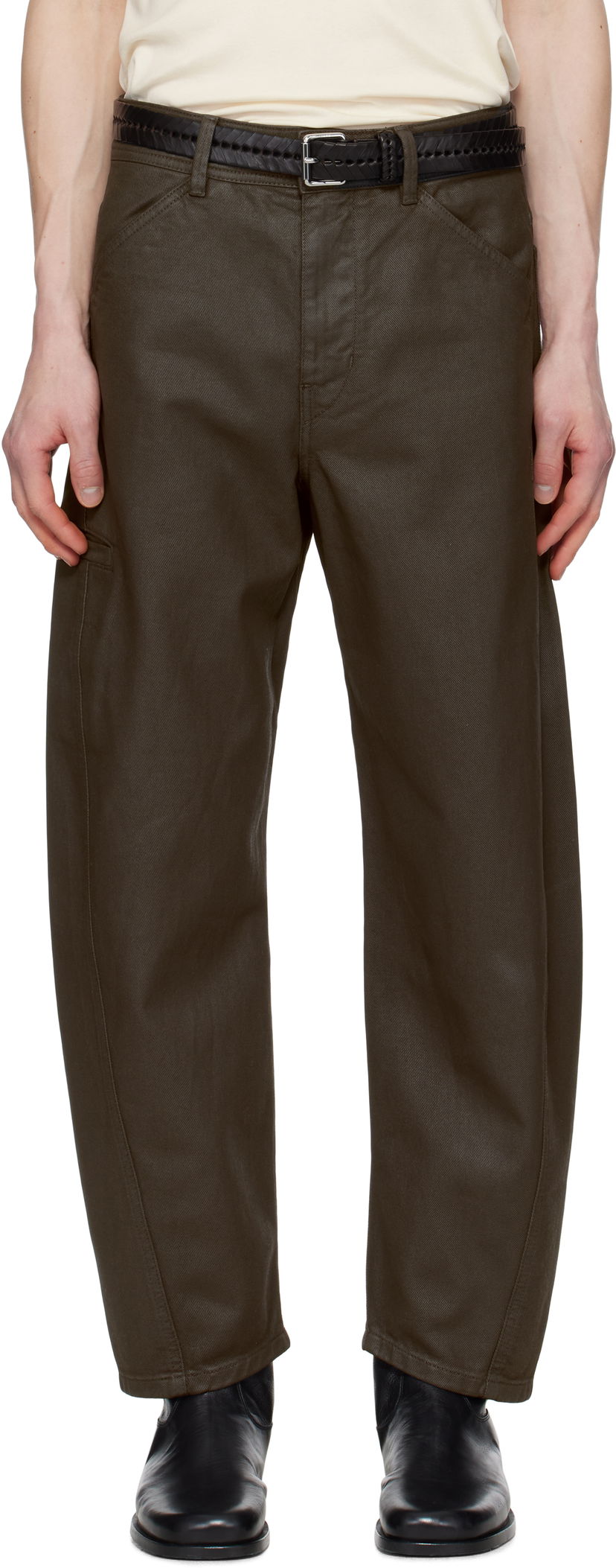 Housut LEMAIRE Lemaire Twisted Workwear Pants Vihreä | PA1102 LD1030