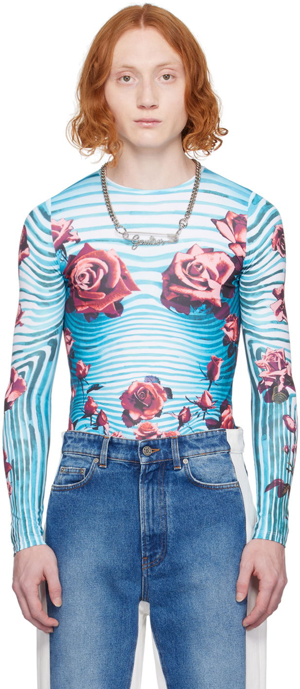 T-paita Jean Paul Gaultier Floral Long Sleeve T-Shirt Monivärinen | 24/25-U-TO186-J551-503001