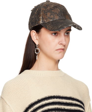 Korkki Acne Studios Acne Studios Distressed Monogram Baseball Cap Ruskea | C40401-, 1