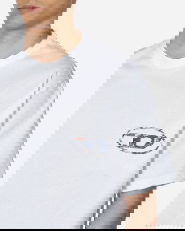 T-paita Diesel Planet Logo Print T-Shirt Valkoinen | A110790CATM 100, 6