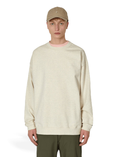 Huppari Snow Peak Recycled Cotton Crewneck Sweatshirt Beige | SW-22SU401 OM