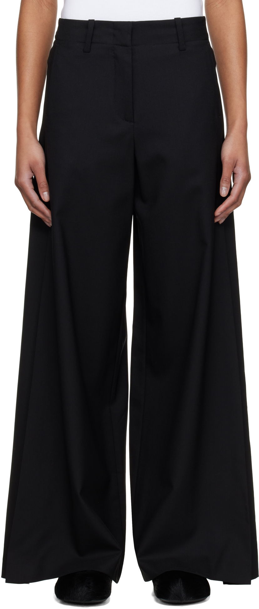 Housut KENZO Kenzo Paris Wide-Leg Trousers Musta | FF52PA0999RA