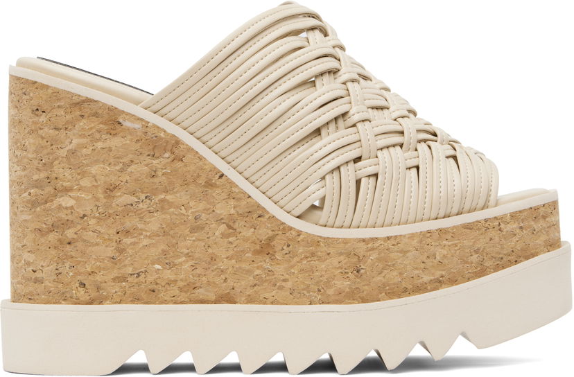 Asusteet Stella McCartney Stella McCartney Sneak-Elyse Woven Platform Wedge Sandals Beige | 810545APADB0