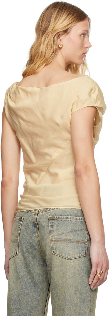 Tankkitoppi Entire Studios Entire Studios Twist Draped Top Beige | ESW-S25-8006-WH, 2