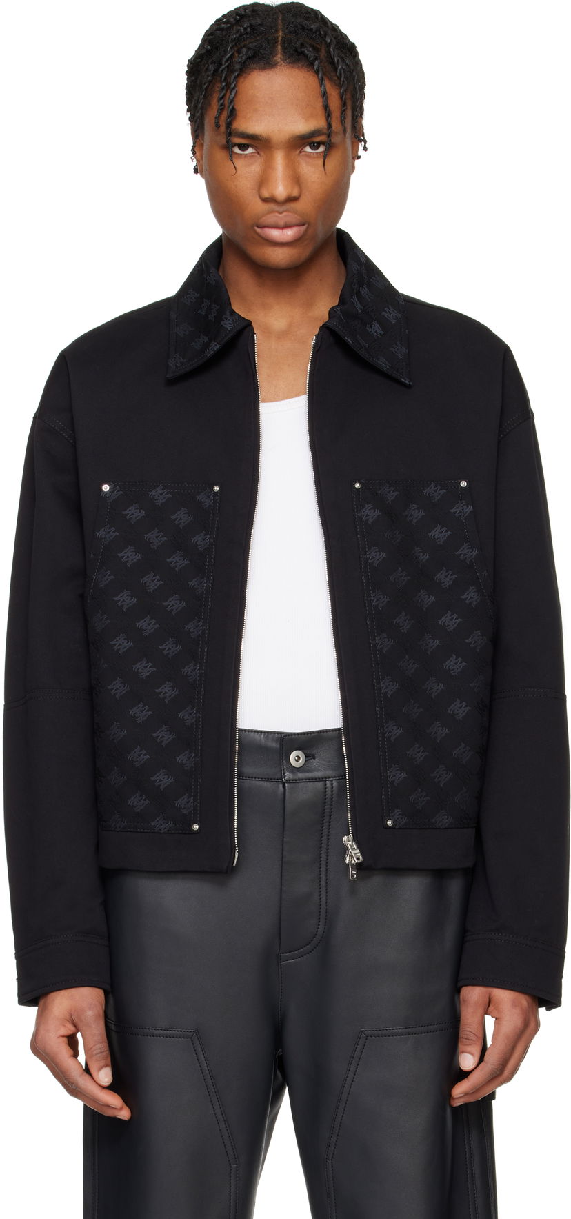 Takki AMIRI AMIRI MA Quad Jacquard Work Jacket Musta | AMOUWJ1003