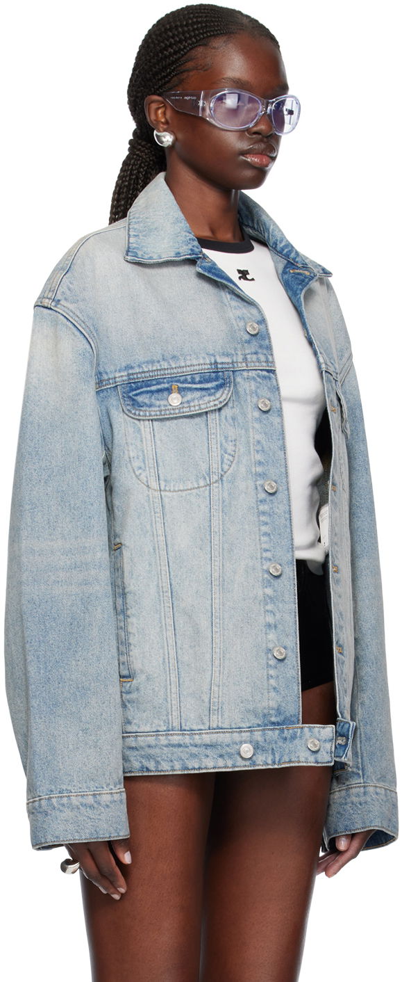 Takki Courrèges Cocoon Denim Jacket Sininen | 124DBL161DE0016, 1