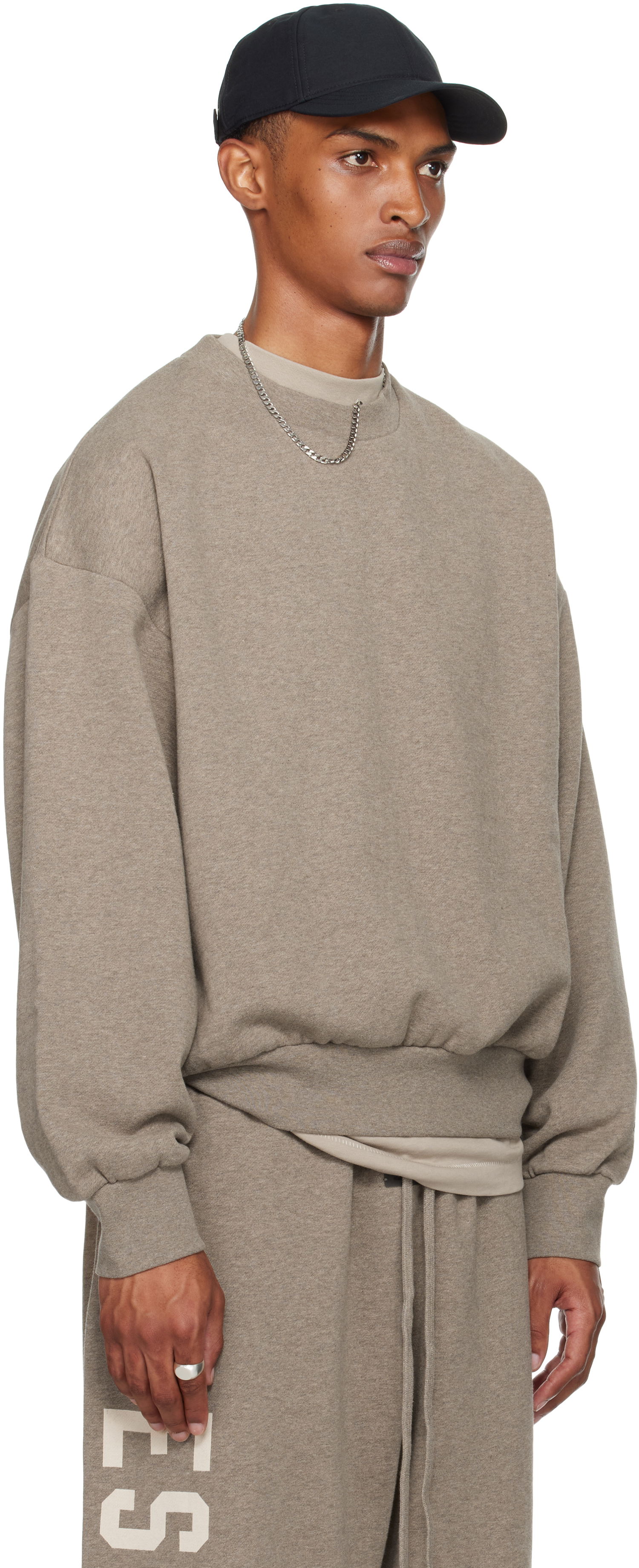 Huppari Fear of God Fear of God ESSENTIALS Classic Fit Fleece Crewneck Sweatshirt Harmaa | 192SP252043F, 1