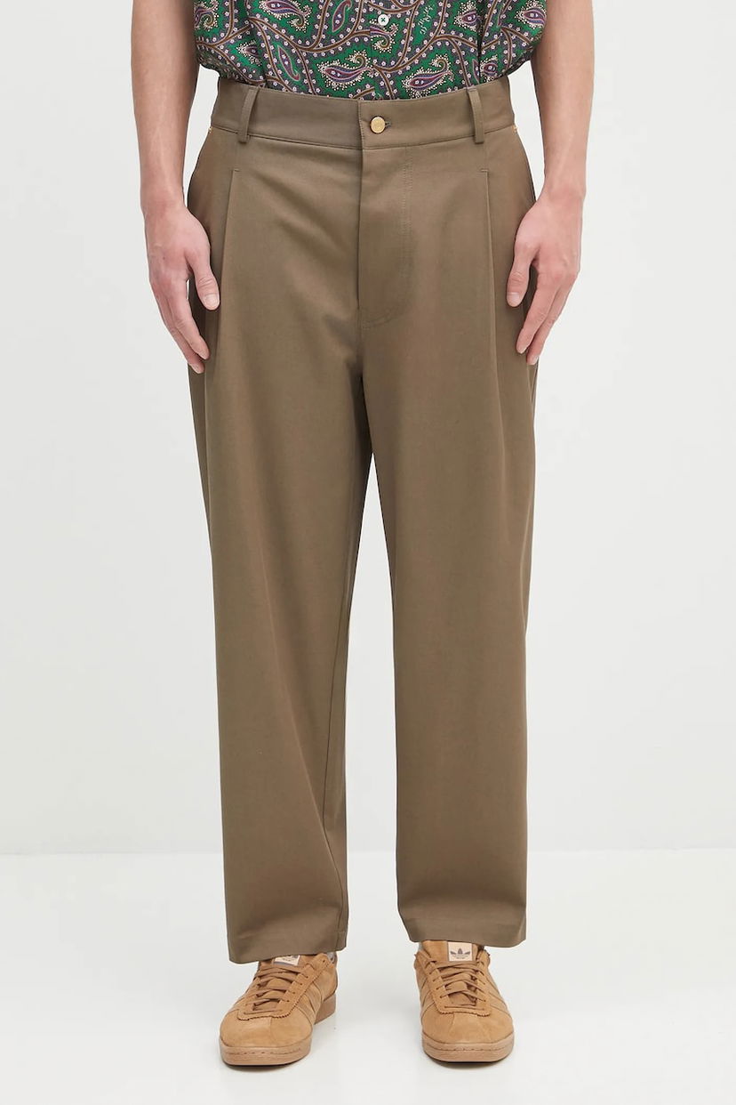 Housut Drôle de Monsieur Drôle de Monsieur Le Pantalon Cropped Twill Pants Ruskea | H.BP155.CO214
