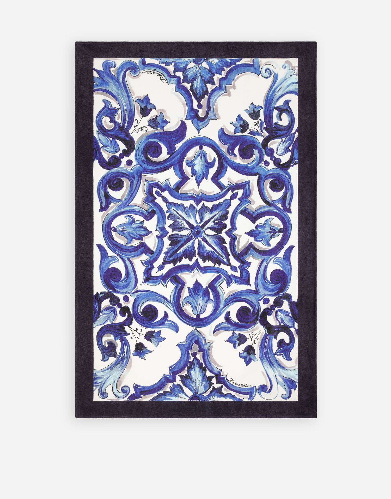 Huivi Dolce & Gabbana Terry Cotton Beach Towel With Floral Print Sininen | TCF013TCAHDUB001, 0