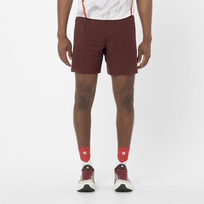 Shortsit Salomon S/Lab Speed 7" Running Shorts Burgundia | LC2692400