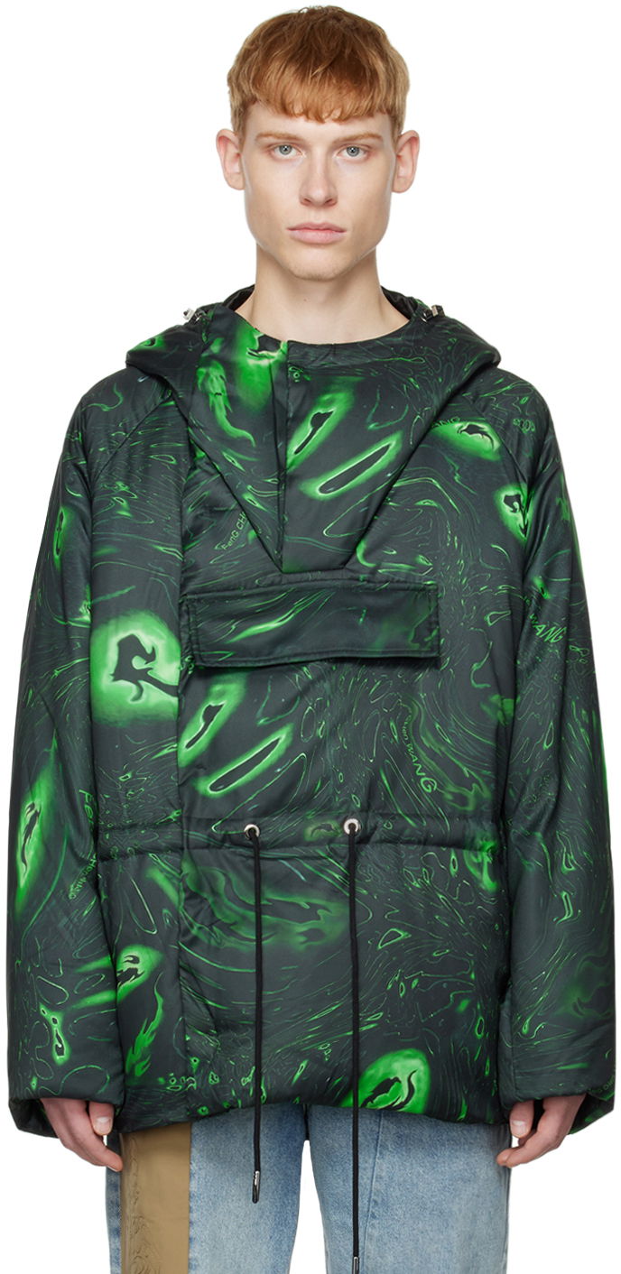 Parka Feng Chen Wang Feng Chen Wang Graphic Down Jacket Vihreä | FUF14JK05