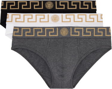 Nyrkkeilijät Versace Three-Pack Briefs With Greca Border Harmaa | AU10327_1A10011, 0