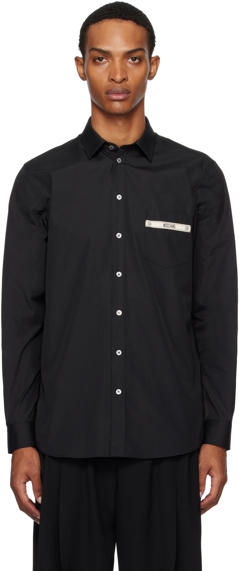 Paita Moschino Moschino Tape Pocket Shirt Musta | 252ZZ023652350555