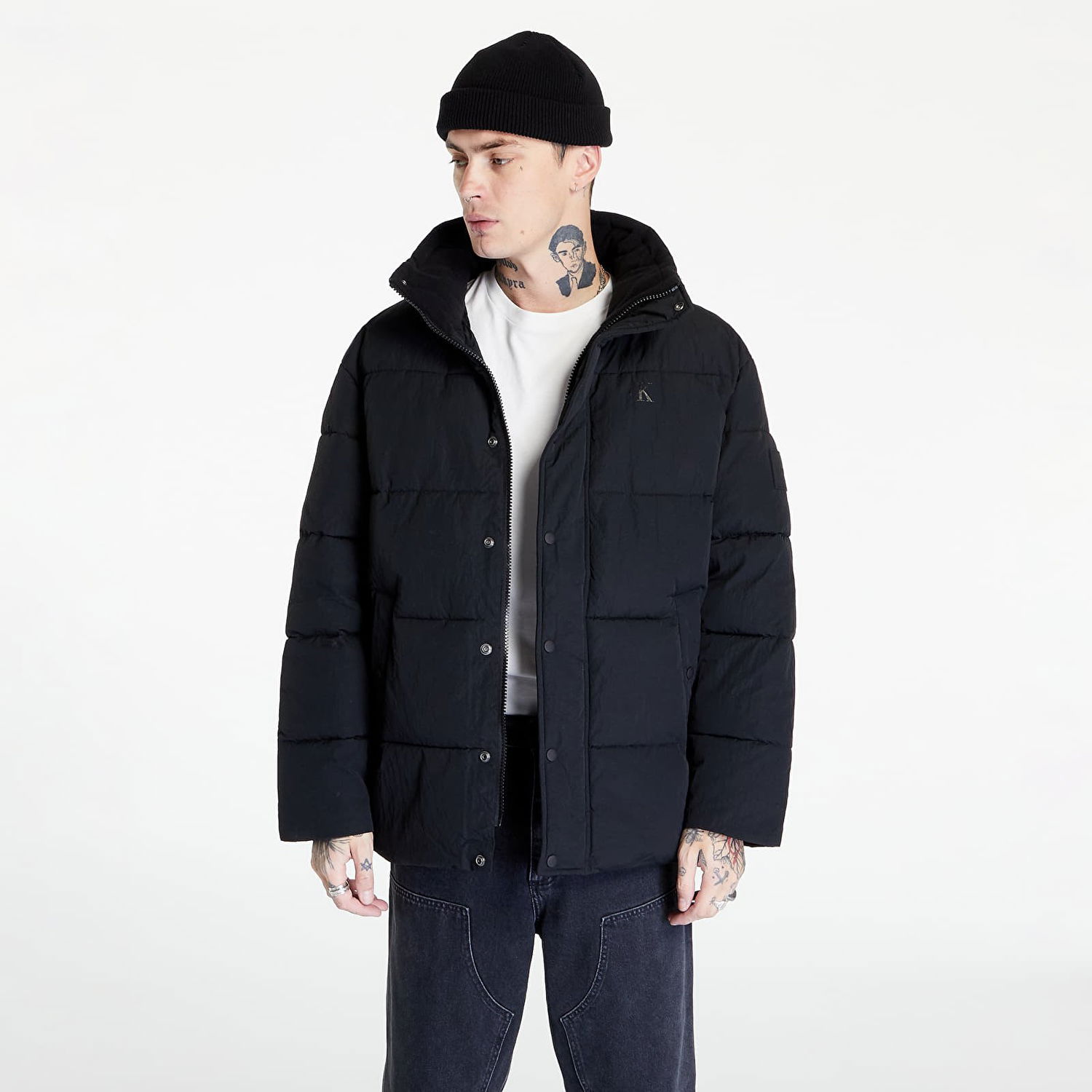 Puffer takki CALVIN KLEIN Jeans Badge Oversized Puffer Musta | J30J321915 BEH, 0