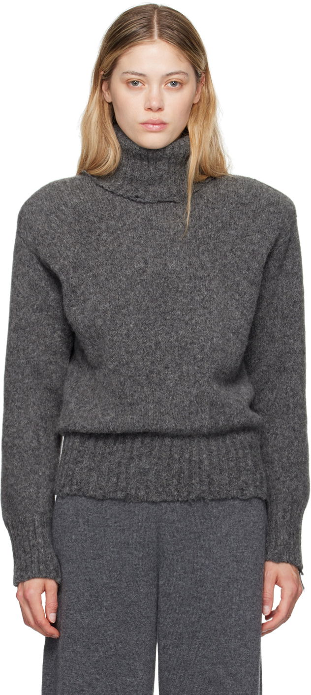Villapaita Stella McCartney Stella McCartney Distressed Turtleneck Sweater Harmaa | 6K08613S2522