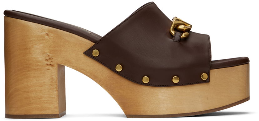 Tennarit ja kengät Valentino Valentino Garavani VLogo Chain Platform Mules Ruskea | 2W2S0GC1YZX