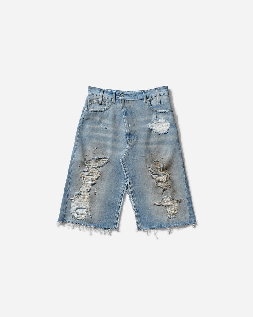Hame Maison Margiela Distressed Denim Long Skirt Sininen | S62MI0034 964