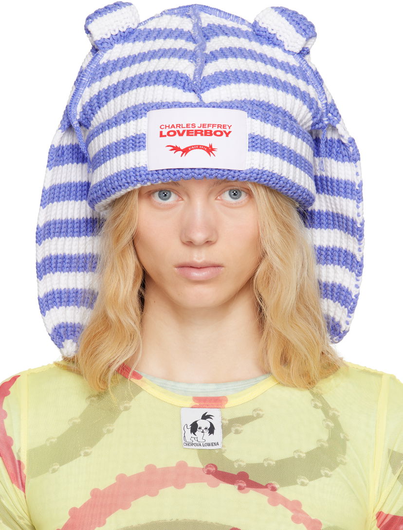 Pipo Charles Jeffrey Loverboy Charles Jeffrey Loverboy Chunky Knit Rabbit Beanie Sininen | 54131501