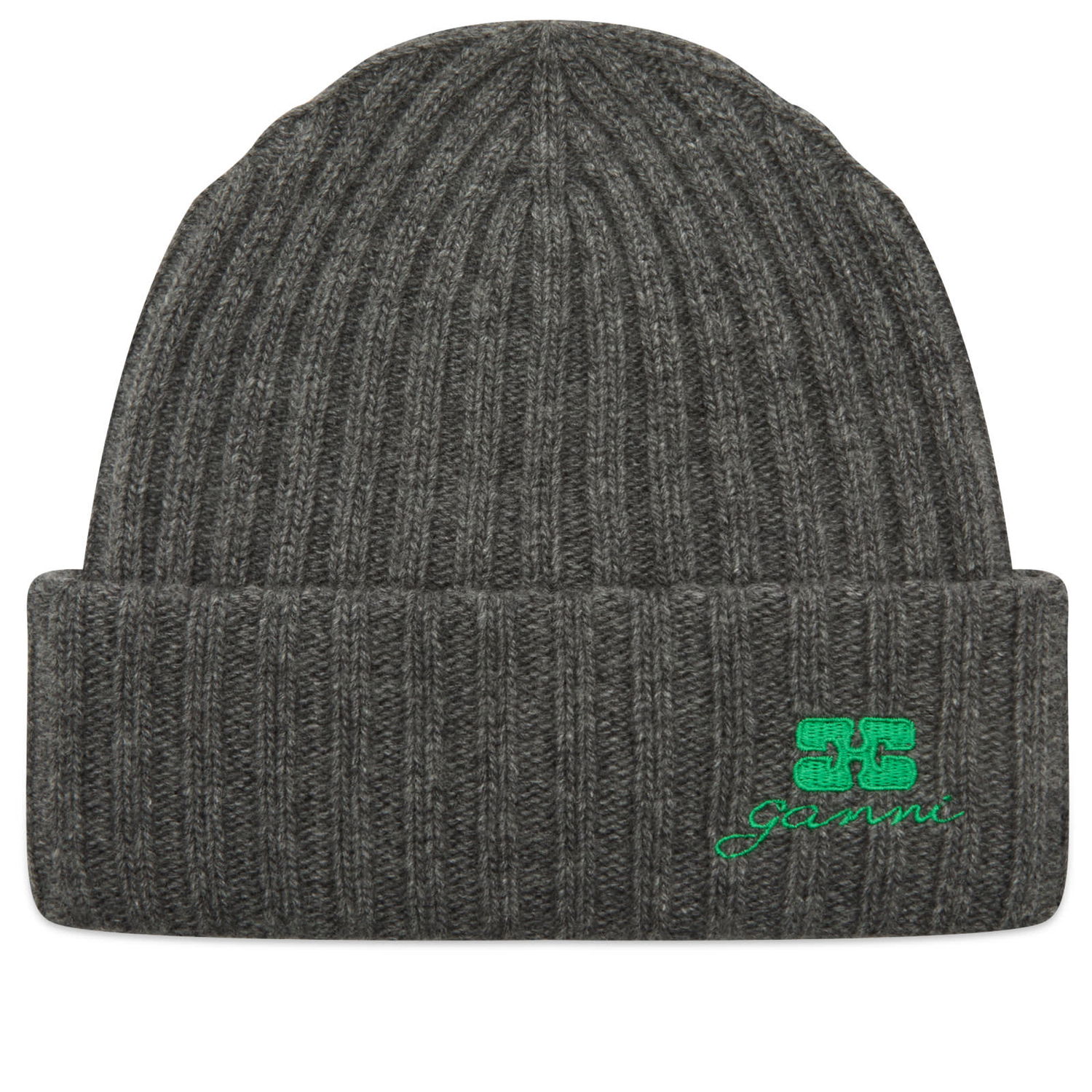 Pipo GANNI Core Future Wool Knit Beanie Harmaa | A6928-220, 0