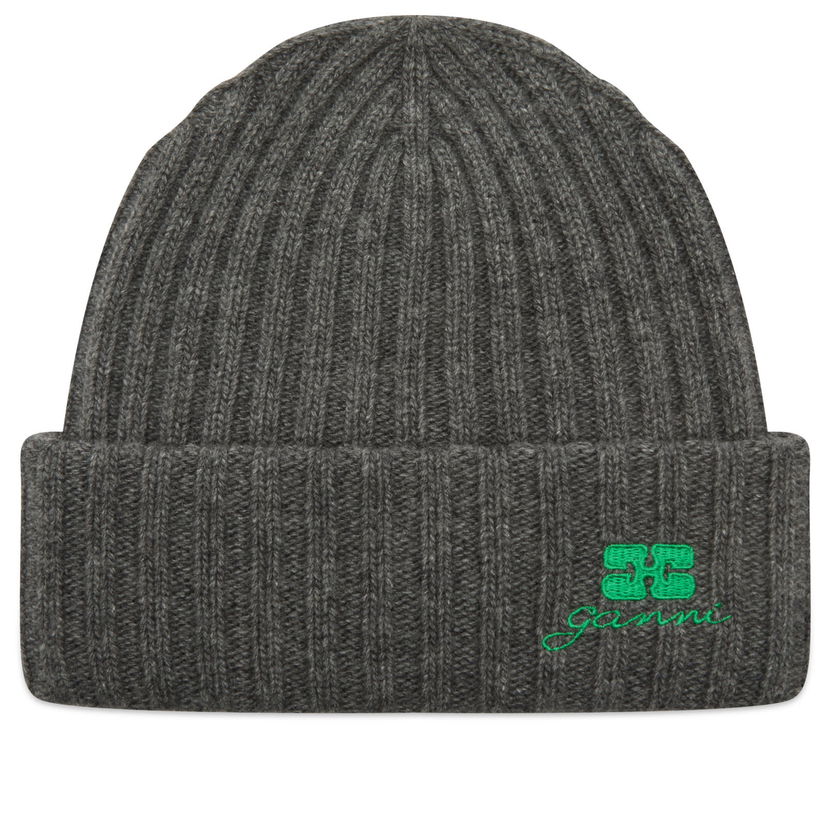 Pipo GANNI Core Future Wool Knit Beanie Harmaa | A6928-220