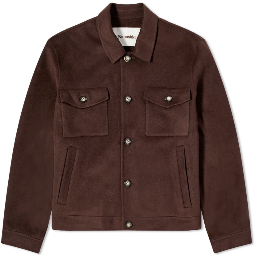 Takki Nanushka Rhys Wool Overshirt Ruskea | NM23PFOW00878