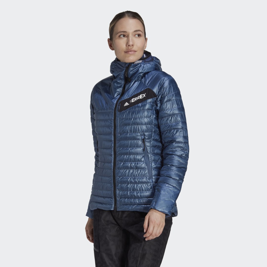 Takki adidas Performance Jacket Techrock Year-Round Down Hooded Tummansininen | HT1987, 0