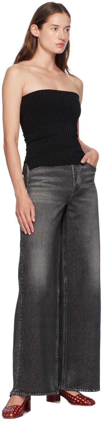 Jeans rag & bone Miramar Sofie Full Length Wide-Leg Trousers Musta | WCW24F70018201, 3