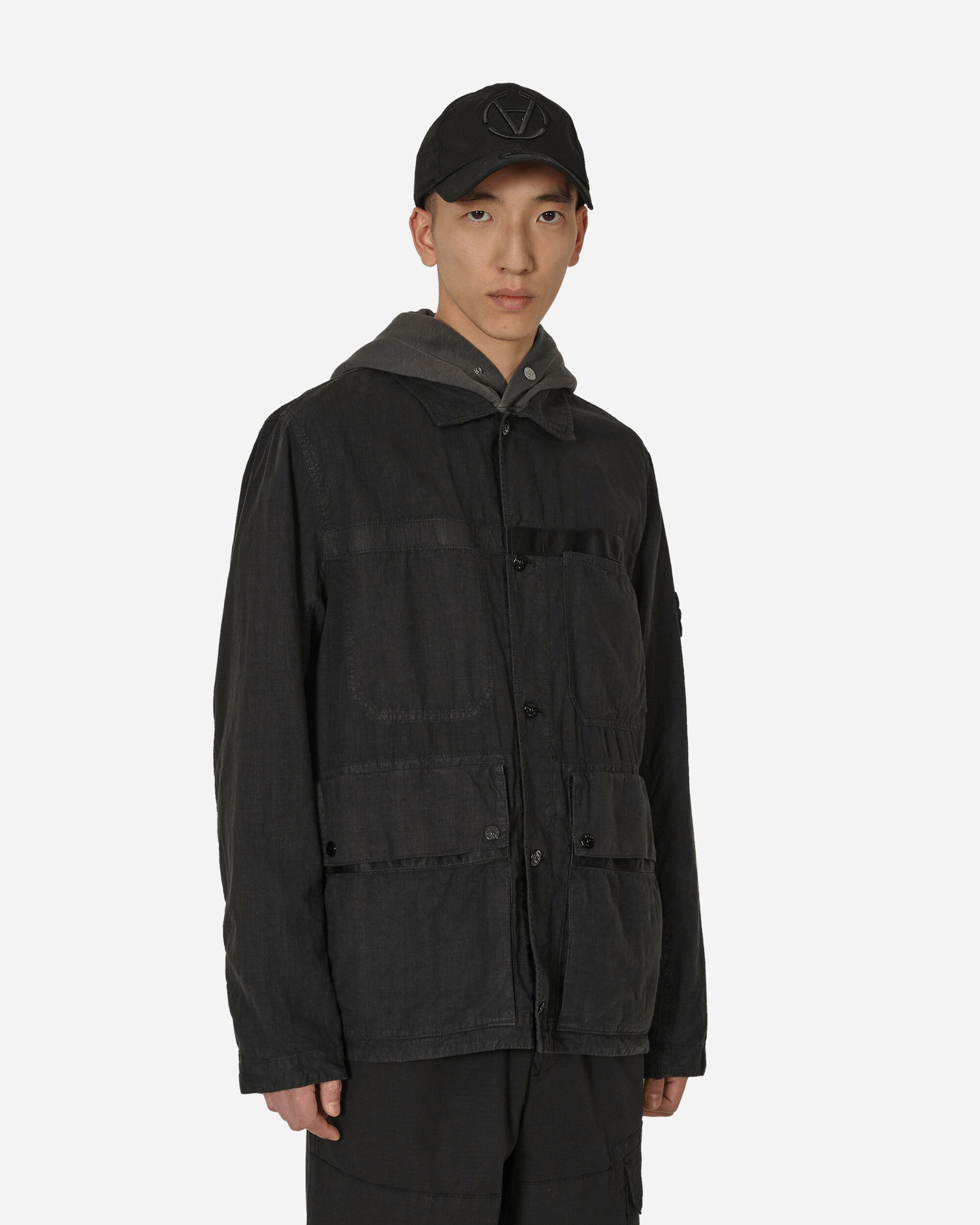 Takki Stone Island Lino Nylon Tela-TC Field Jacket Musta | 801542330 V0029, 0