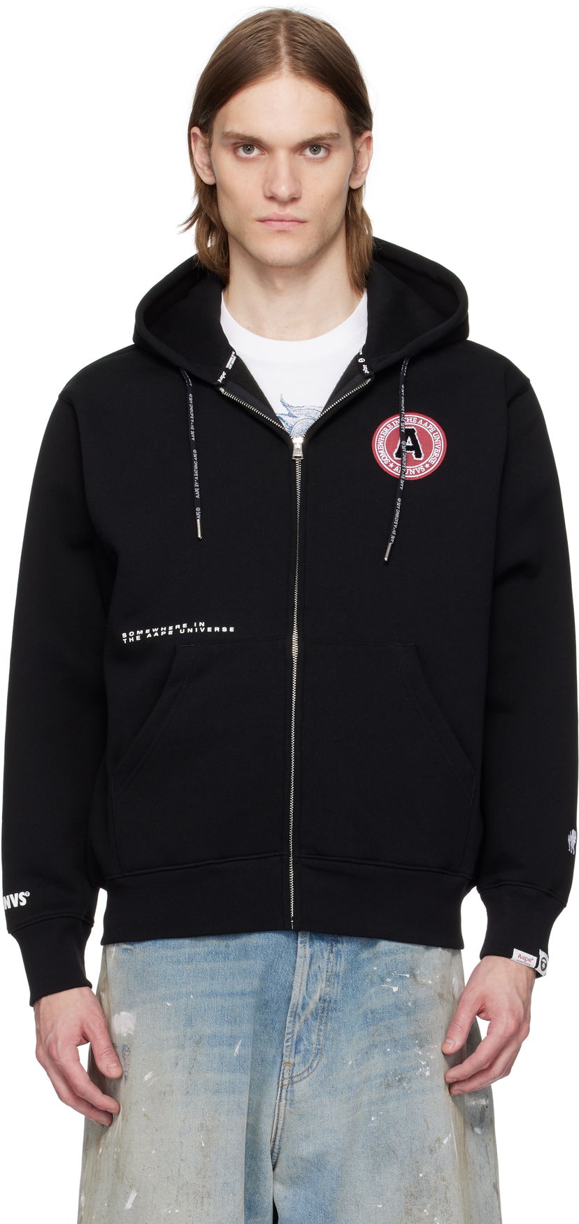 Huppari AAPE by A Bathing Ape AAPE by A Bathing Ape Injection Zip-Up Hoodie Musta | AAPSWMC338XXNBKX