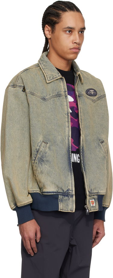 Takki AAPE by A Bathing Ape AAPE by A Bathing Ape 'AAPE' Main Lightweight Denim Bomber Jacket Sininen | AAPLJM7706XANBLL, 1