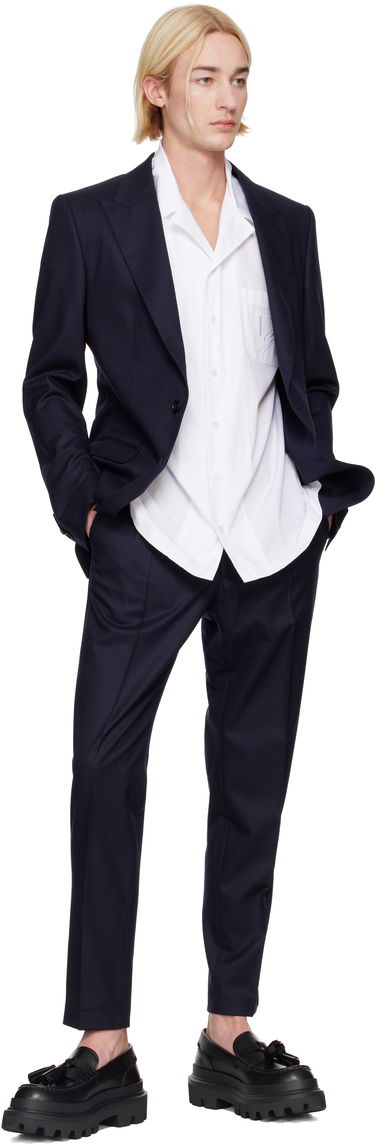 Housut Dolce & Gabbana Tailored Flannel Trousers Sininen | GW13ETFU21Q, 3