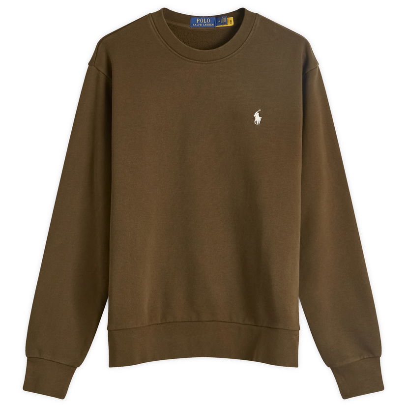 T-paita Polo by Ralph Lauren Polo Ralph Lauren Men's Loopback Crew Neck Sweatshirt in Dark Loden, Size Small | END. Clothing Ruskea | 710916689019