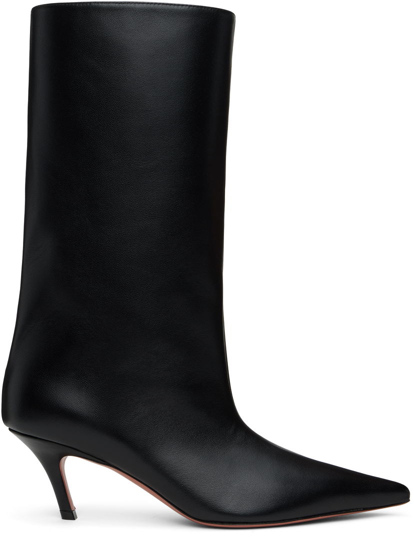 Kengänhoito Amina Muaddi Amina Muaddi Fiona 60 Kitten Heel Boots Musta | FIONA BOOT NAPPA
