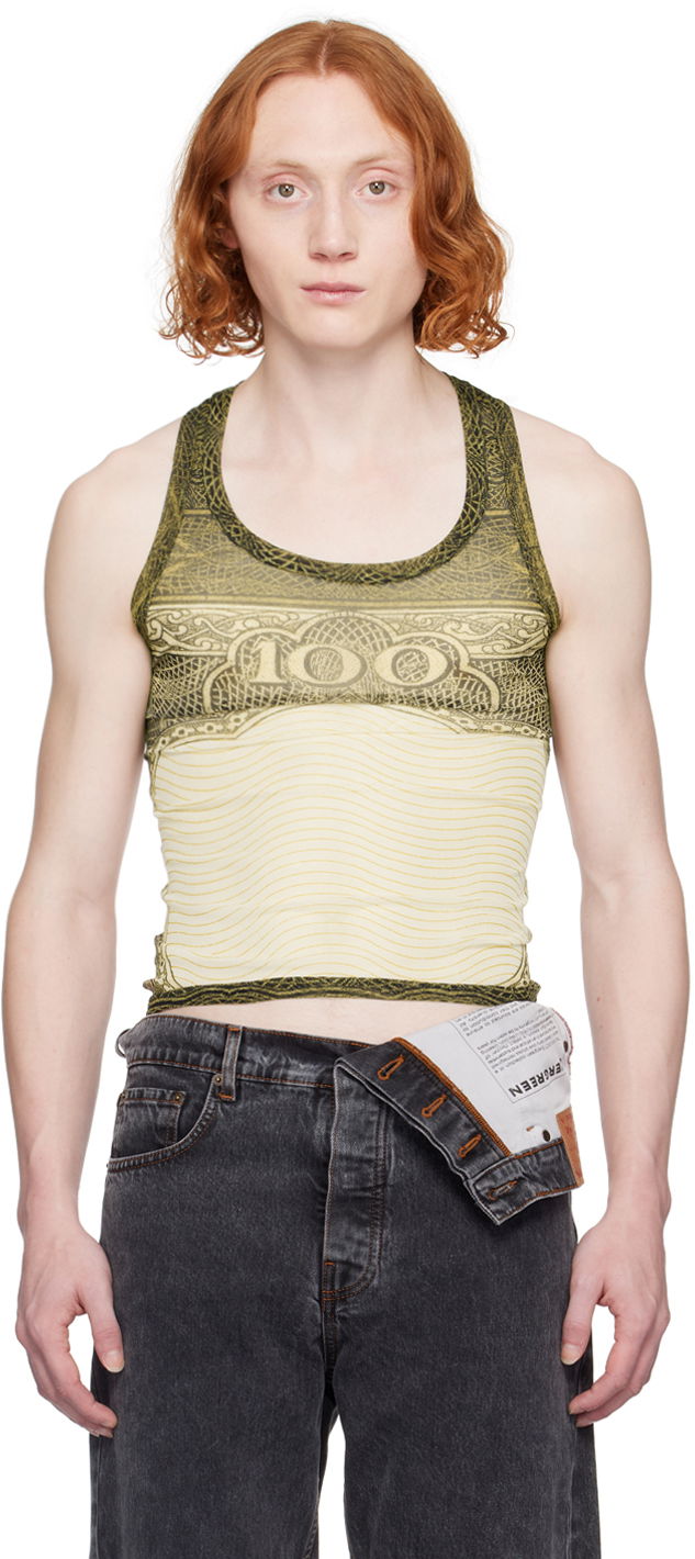 Tankkitoppi Jean Paul Gaultier Jean Paul Gaultier Sheer Tank Top Keltainen | 24/25-U-DB025-T515-400300156