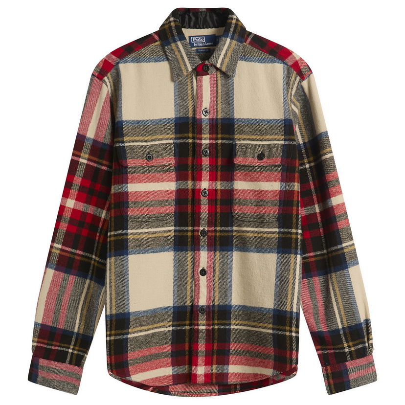 Paita Polo by Ralph Lauren Ralph Lauren Polo Flannel Check Classic Fit Overshirt Size Large Monivärinen | 710981126001-NAT