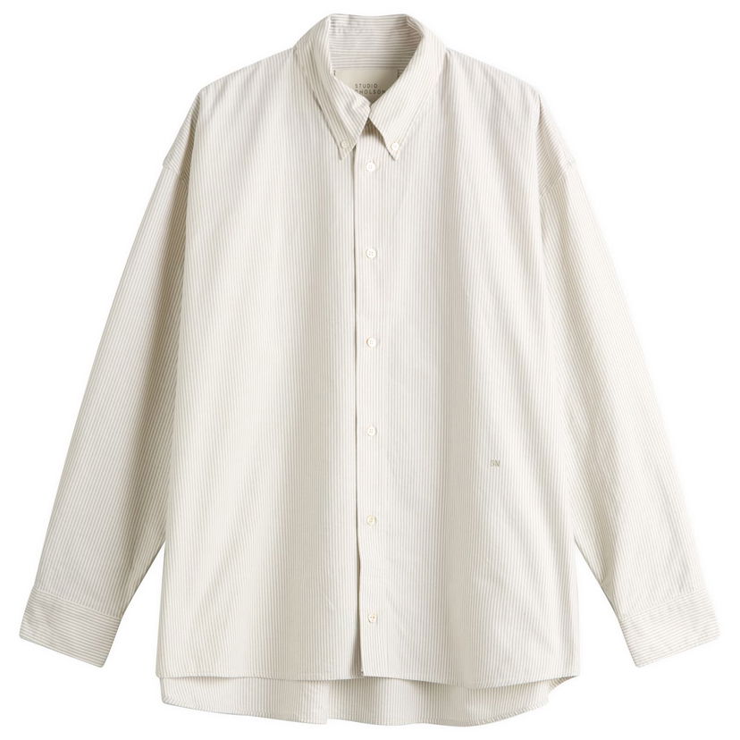 Paita Studio Nicholson Studio Nicholson Button Down Shirt, Size Large Beige | RUSKINSNM1152-KHS